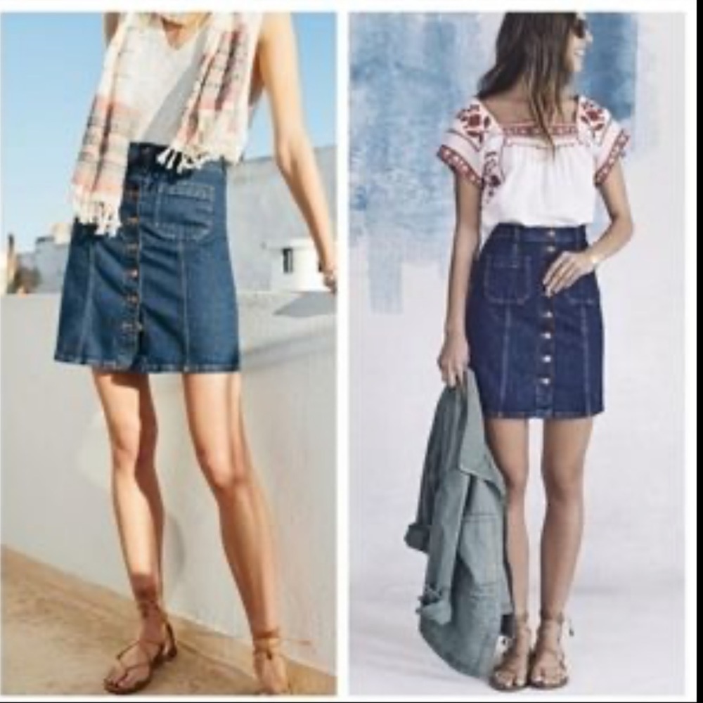 Sanctuary Snap Front Denim Skirt